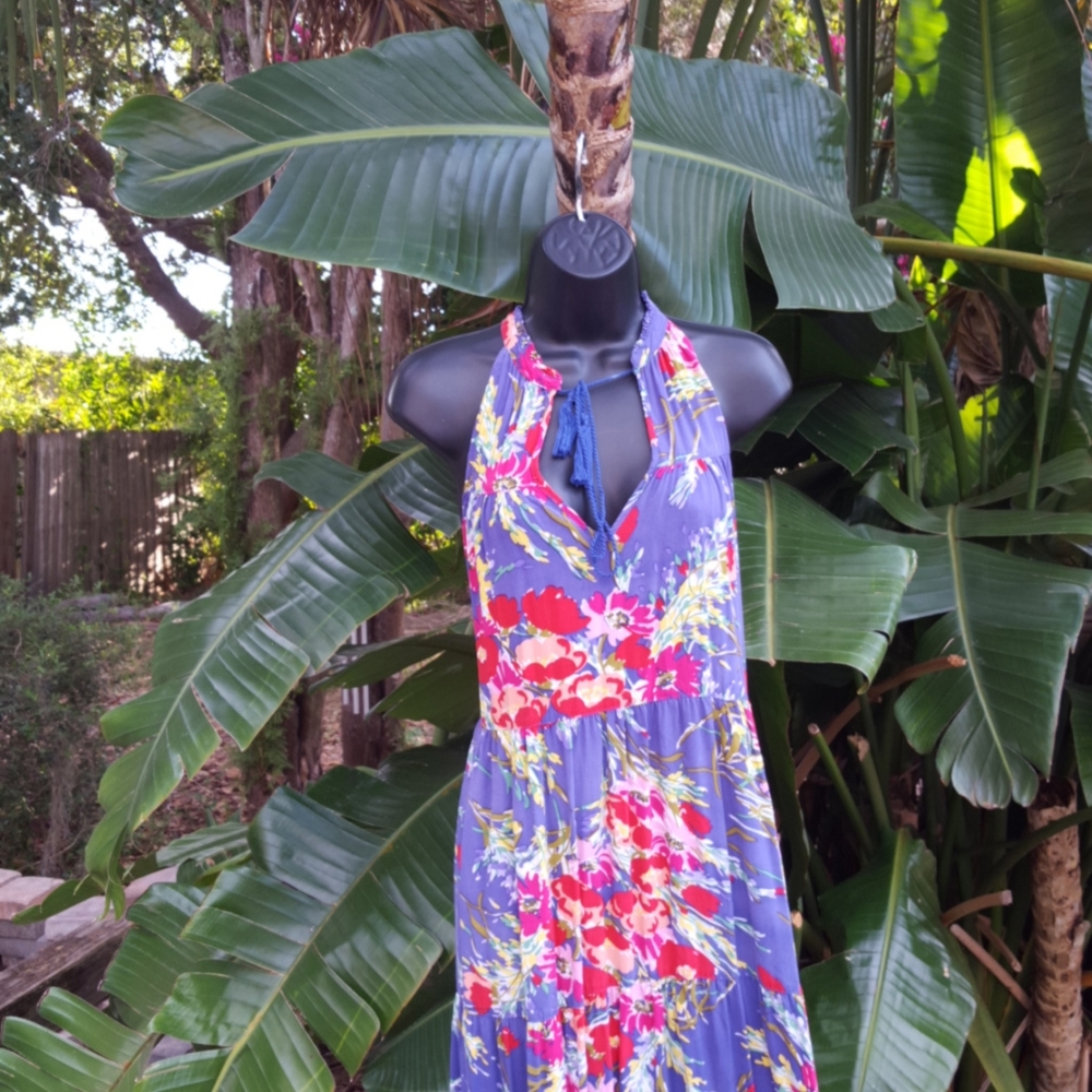 Umgee tiered floral halter look dress